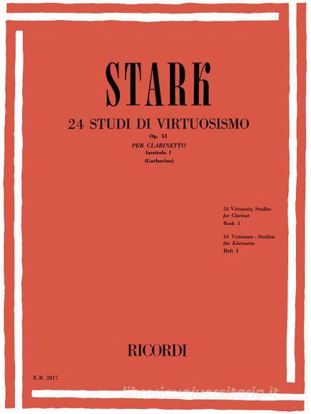 24 Studi Di Virtuosismo Op. 51 Per Clarinetto - Fascicolo I Ed. G. Garbarino