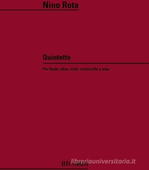Quintetto Per Flauto, Oboe. Viola, Violoncello E Arpa Partitura