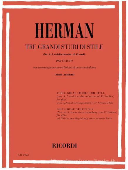3 Grandi Studi Di Stile Per Flauto Con Accompagnamento Ad Lib. Di Un Secondo Flauto - Nn. 4 - 6