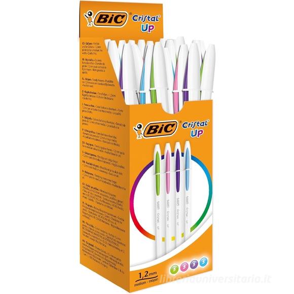 Scatola 20 penne Bic Cristal Up punta media 1,2 mm colori assortiti