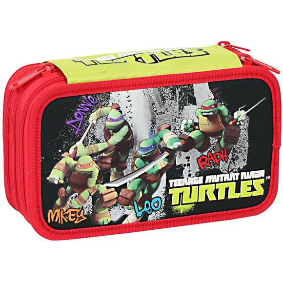 Astuccio triplo Turtles completo con 43 pezzi