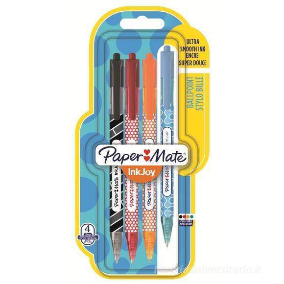 Confezione 4 penne a sfera a scatto InkJoy colori assortiti