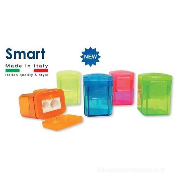 Temperamatite a 2 fori Smart con serbatoio (colori assortiti)