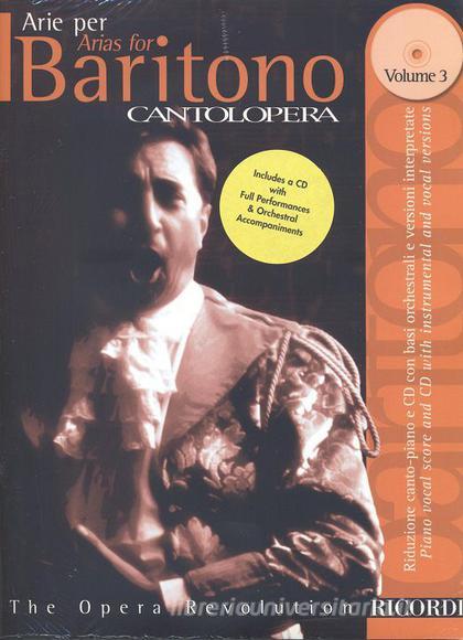 Cantolopera: Arie Per Baritono Vol. 3 Per Voce E Pianoforte Cantolopera - Spartito + Cd