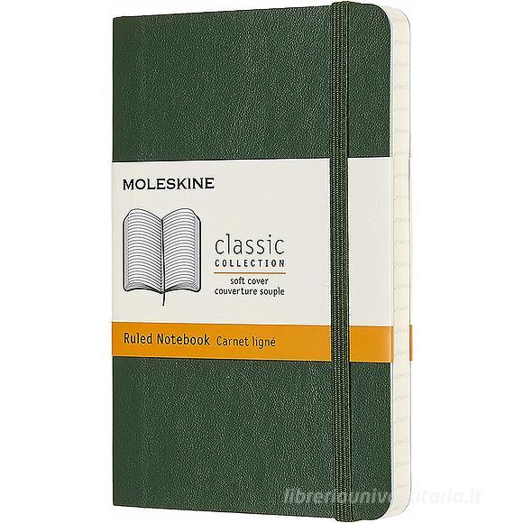 Moleskine - Taccuino Classic a righe verde - Pocket copertina morbida