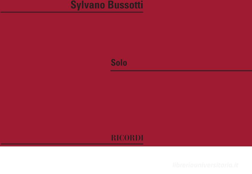 Solo Per Uno O Piu Solisti Ad Libitum Partitura
