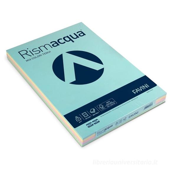 Risma Acqua 300 fogli colori assortiti tenui formato A3 90 gr