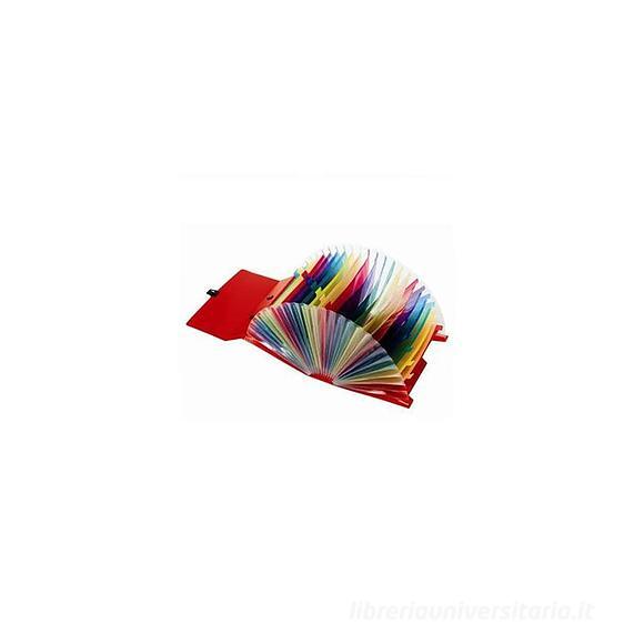 Porta documenti con 25 tasche colorate (colori assortiti)