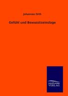 Gefühl und Bewusstseinslage di Johannes Orth edito da TP Verone Publishing