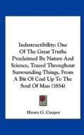 Indestructibility: One of the Great Truths Proclaimed by Nature and Science, Traced Throughout Surrounding Things, from a Bit of Coal Up di Henry G. Cooper edito da Kessinger Publishing