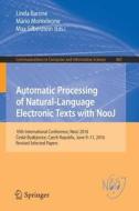 Automatic Processing of Natural-Language Electronic Texts with NooJ edito da Springer International Publishing