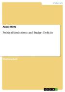 Political Institutions and Budget Deficits di Andre Hintz edito da GRIN Verlag