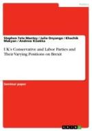 UK's Conservative and Labor Parties and Their Varying Positions on Brexit di Stephen Tete Mantey, Julie Onyango, Khachik Makyan, Andrew Kisekka edito da GRIN Verlag