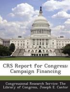 Crs Report For Congress di Joseph E Cantor edito da Bibliogov