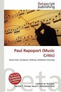 Paul Rapoport (Music Critic) edito da Betascript Publishing