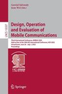 Design, Operation and Evaluation of Mobile Communications edito da Springer International Publishing