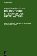 Register Der Drucke, Sonstigen Textzeugen, Initien edito da Walter de Gruyter