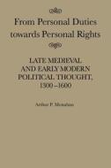 From Personal Duties Towards Personal Rights di Arthur P. Monahan edito da McGill-Queen's University Press