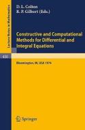 Constructive and Computational Methods for Differential and Integral Equations edito da Springer Berlin Heidelberg