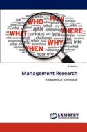 Management Research di A Mehta edito da Lap Lambert Academic Publishing