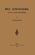 Der Arbeitslohn und die soziale Entwicklung di David Lewin edito da Springer Berlin Heidelberg