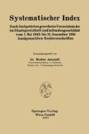 Systematischer Index di Walter Antoniolli edito da Springer Berlin Heidelberg
