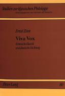Viva Vox di Ernst Zinn edito da Lang, Peter GmbH
