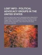 Lgbt Info - Political Advocacy Groups In The United States: African Americans' Rights Organizations, Democratic Party Organizations, United States Pol di Source Wikia edito da Books Llc, Wiki Series