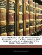 Die Thatsachen In Der Wahrnehmung: Rede di Hermann Von Helmholtz edito da Nabu Press