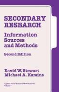 Secondary Research di David W. Stewart, Michael A. Kamins edito da SAGE Publications Inc