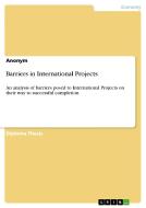 Barriers in International Projects di Anonym edito da GRIN Verlag