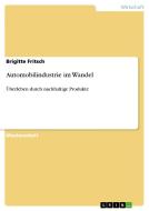 Automobilindustrie im Wandel di Brigitte Fritsch edito da GRIN Publishing