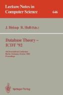 Database Theory - ICDT '92 edito da Springer Berlin Heidelberg