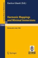 Harmonic Mappings and Minimal Immersion edito da Springer Berlin Heidelberg