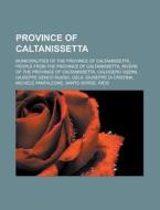 Province Of Caltanissetta: Municipalitie di Books Llc edito da Books LLC, Wiki Series