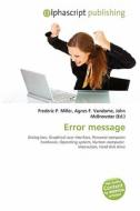 Error Message edito da Alphascript Publishing