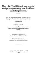 Über die Tragfähigkeit und zweckmäßige Ausgestaltung von Schiffbauversteifungsprofilen di Max Henning Rehder edito da Springer Berlin Heidelberg