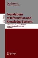 Foundations of Information and Knowledge Systems edito da Springer International Publishing