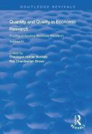 Quantity and Quality in Economic Research edito da Taylor & Francis Ltd