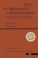 The Mathematics Of Generalization edito da Taylor & Francis Ltd
