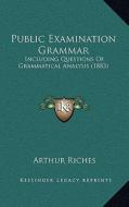 Public Examination Grammar: Including Questions of Grammatical Analysis (1883) di Arthur Riches edito da Kessinger Publishing