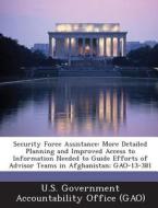 Security Force Assistance edito da Bibliogov