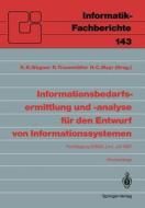 Informationsbedarfsermittlung und -analyse für den Entwurf von Informationssystemen edito da Springer Berlin Heidelberg