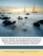 Annual Report Of The Registrar General O edito da Nabu Press