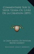 Commentaire Sur Le Sefer Yesira Ou Livre de La Creation (1891) di Le Gaon Saadya De Fayyoum edito da Kessinger Publishing