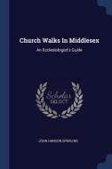 Church Walks in Middlesex: An Ecclesiologist's Guide di John Hanson Sperling edito da CHIZINE PUBN