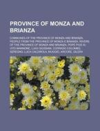 Province Of Monza And Brianza: Communes di Books Llc edito da Books LLC, Wiki Series