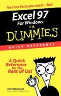 Excel 97 For Windows For Dummies Quick Reference di John Walkenbach edito da John Wiley & Sons Inc