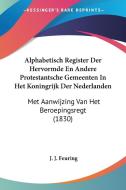 Alphabetisch Register Der Hervormde En Andere Protestantsche Gemeenten in Het Koningrijk Der Nederlanden: Met Aanwijzing Van Het Beroepingsregt (1830) di J. J. Feuring edito da Kessinger Publishing