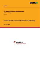 Evicence-based Questionnaire Evaluation And Refinement di Anonym edito da Grin Publishing